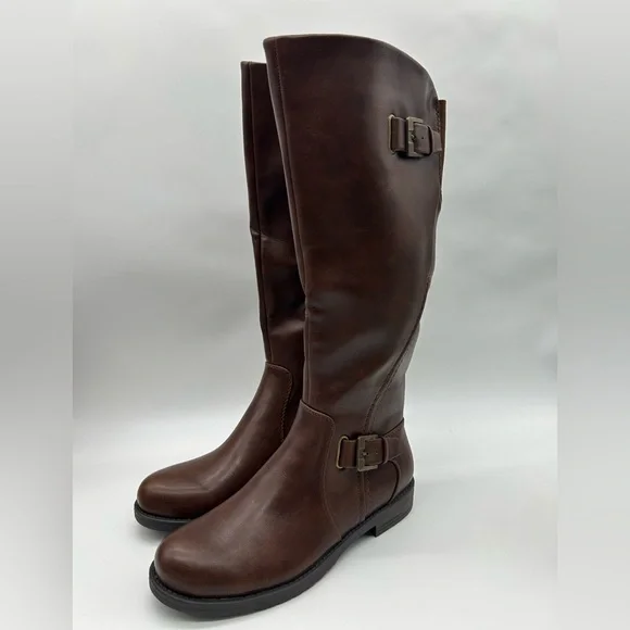 Baretraps Carmen Vegan Knee-High Riding Boots Brown Size 6.5 New With Box - Picture 4 of 9